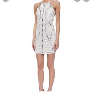 parker hayden sequin dress PARKER HAYDEN BEADED SEQUIN BRONZE EMBELLISHED SILK DRESS SZ 4 $462 NWT